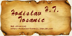 Hodislav Tošanić vizit kartica